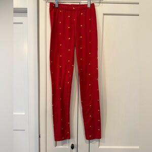 GAP Kids Red Leggings with Gold Heart Accents